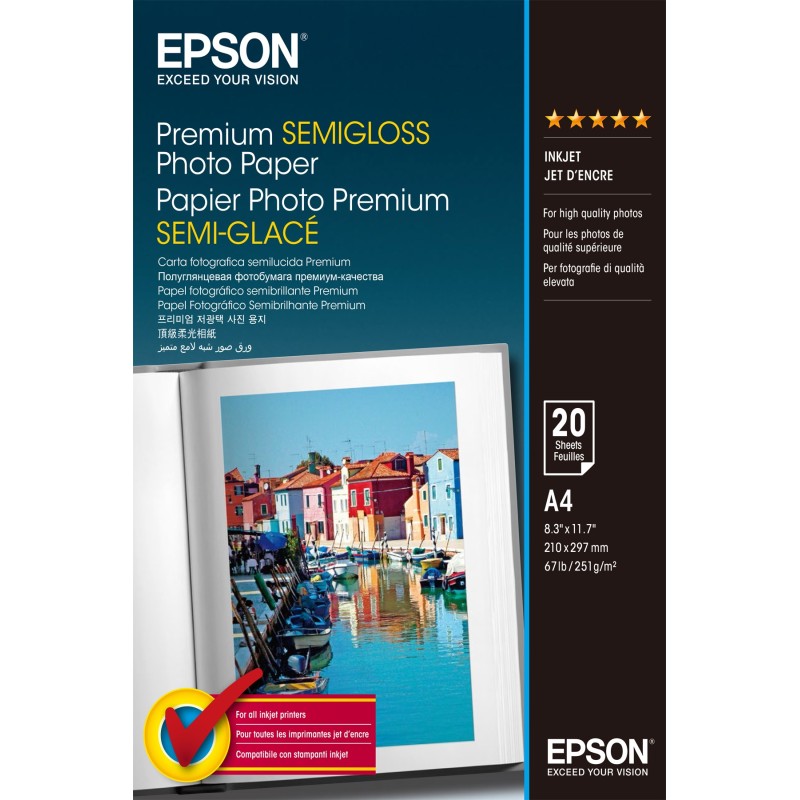 Epson Premium, DIN A4, 251g/m² photo paper White Semi-gloss